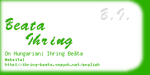 beata ihring business card