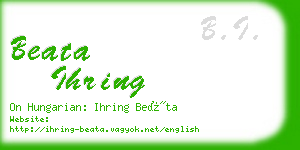 beata ihring business card